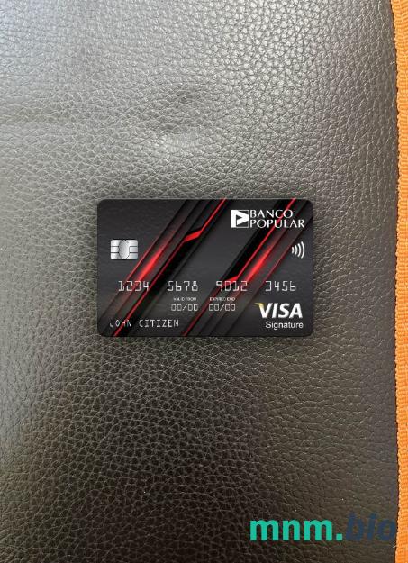 Portugal Banco Popular bank visa signature card wygląd fotograficzny skan PSD + zdjęcie